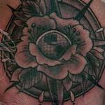 Tattoos - Rose Compass Hand Tattoo - 109022